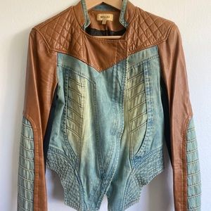 Denim pleather Jacket
